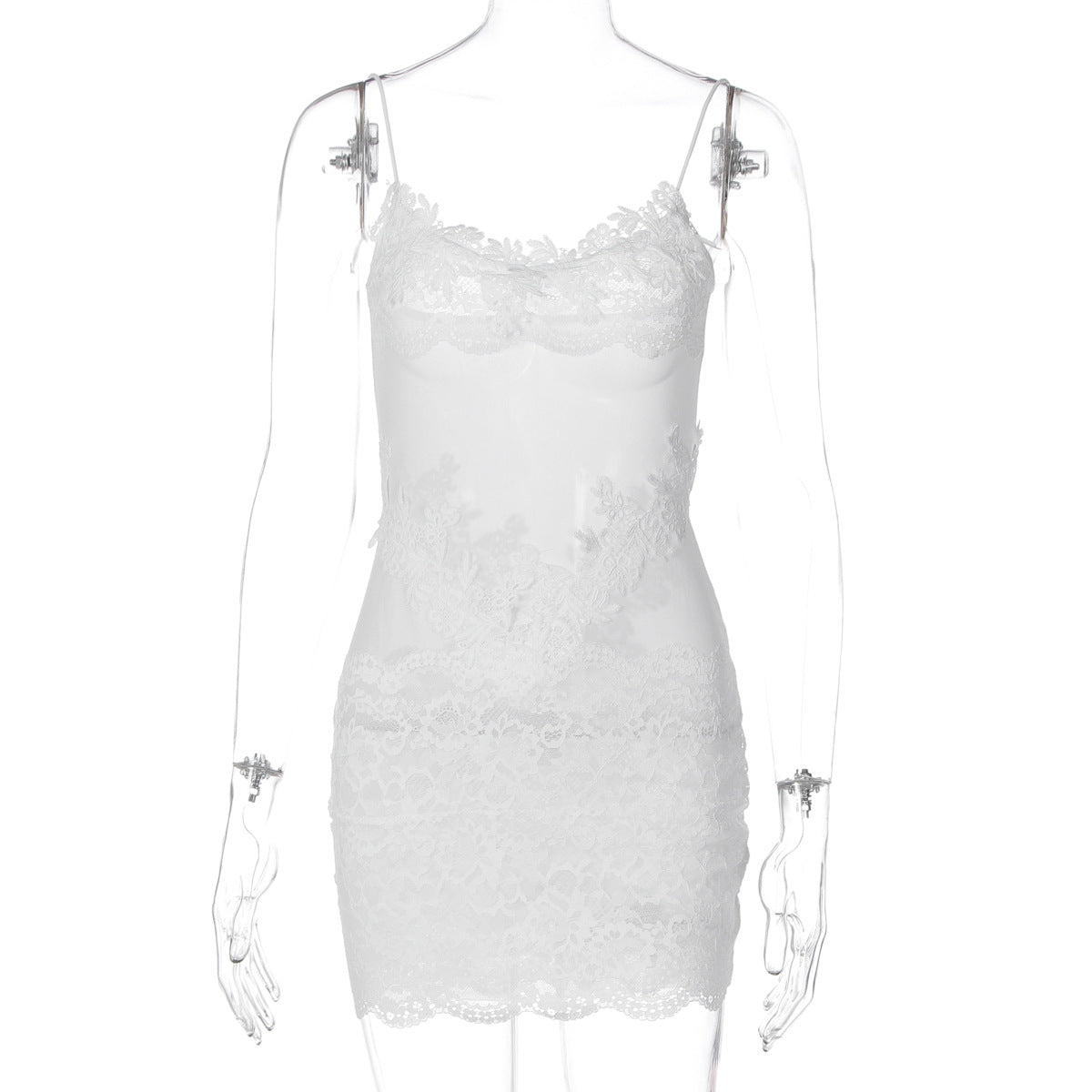A full-skirted lace dress for women