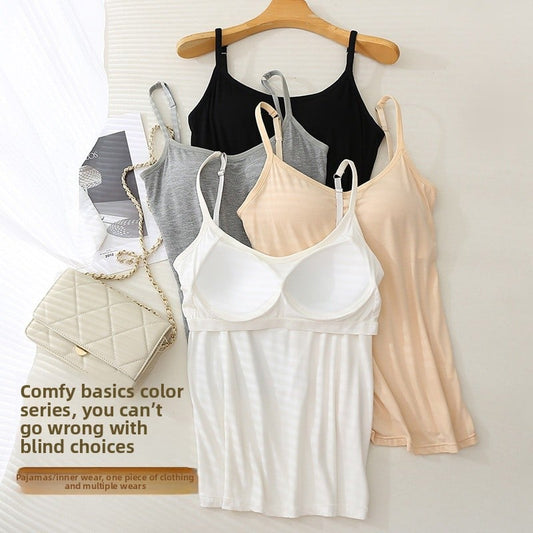 A halter top with a chest cushion