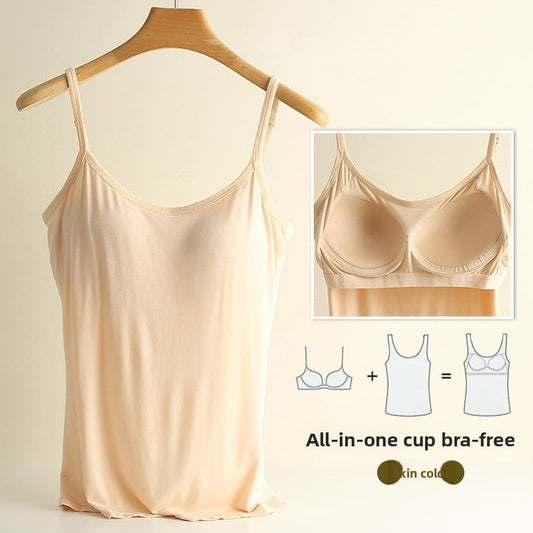 A halter top with a chest cushion
