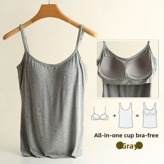 A halter top with a chest cushion
