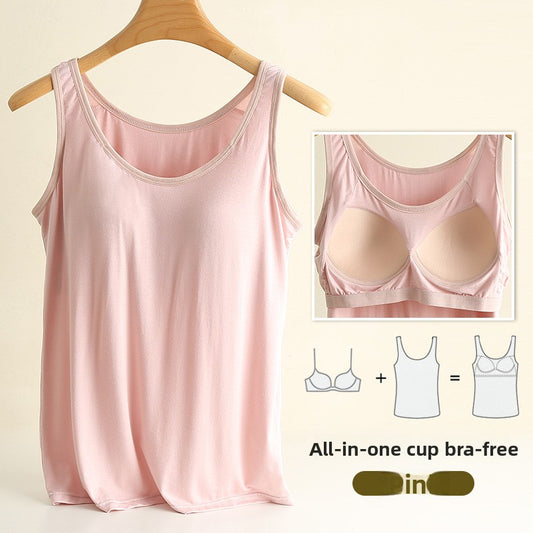 A halter top with a chest cushion