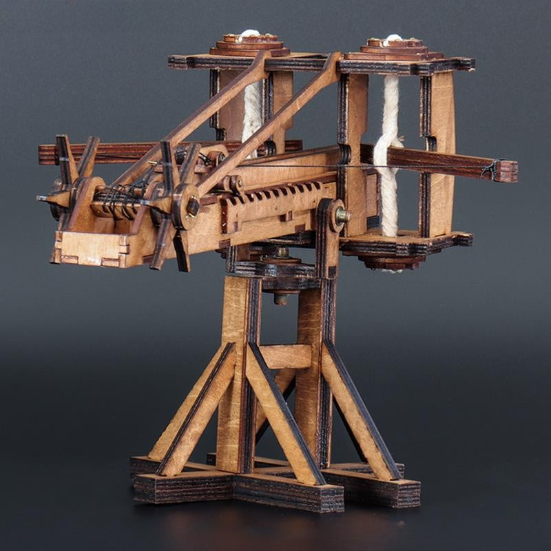 A hand-assembled model of a Roman torque gun