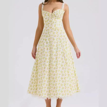 A high-end dress with a large lace hem
