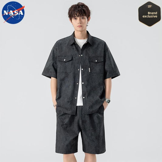 A high-end two-piece shirt set