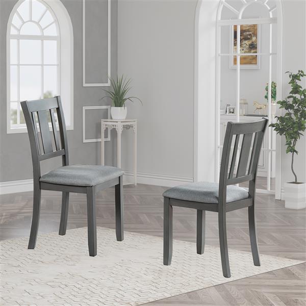 A kitchen chair with a padded seat