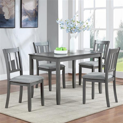 A kitchen chair with a padded seat