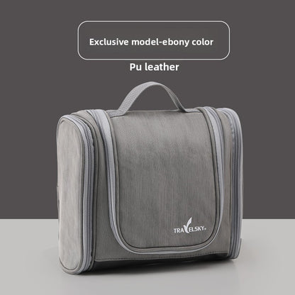 A large pu leather toiletry and makeup bag
