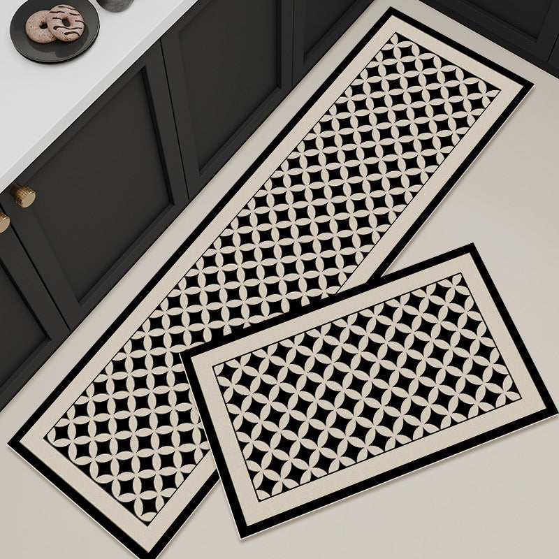 A light luxury and high-end kitchen long diatom mud floor mat