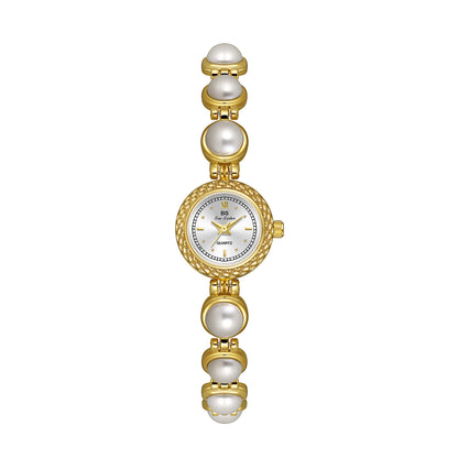 A light luxury pearl bracelet watch for elegant women