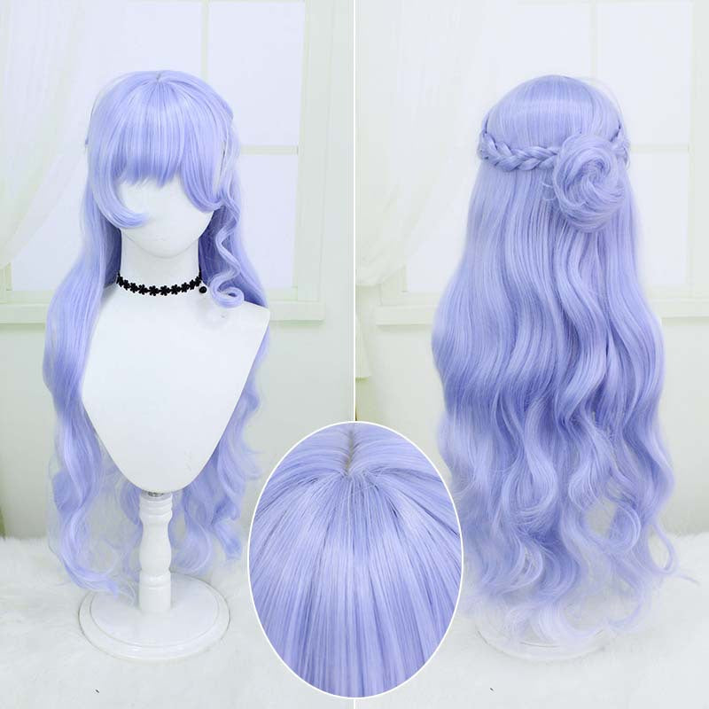 A long and fluffy wig for a female cosplay