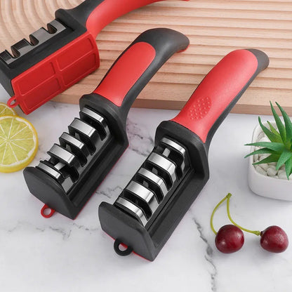 A multi-functional household knife sharpener