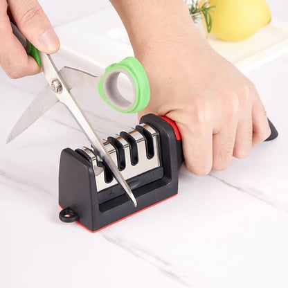 A multi-functional household knife sharpener