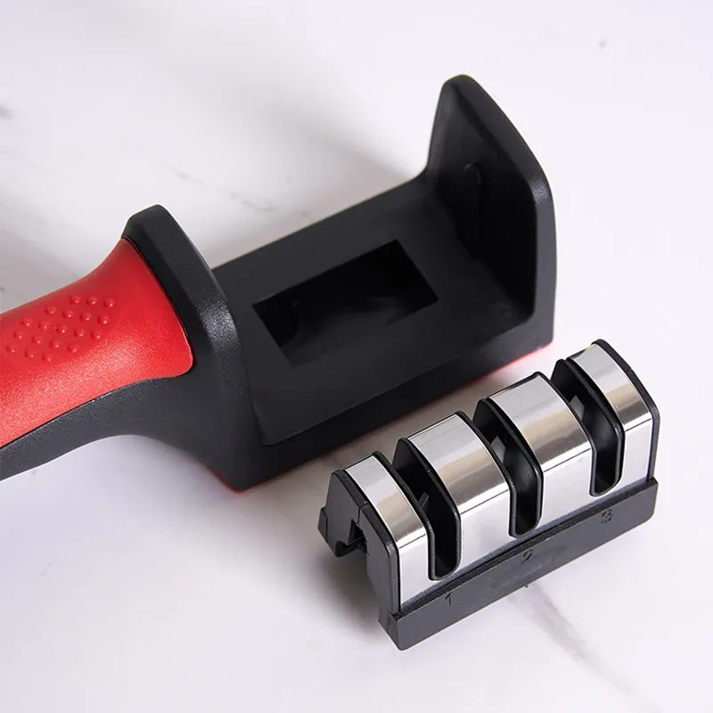 A multi-functional household knife sharpener