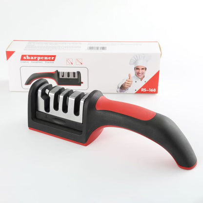 A multi-functional household knife sharpener