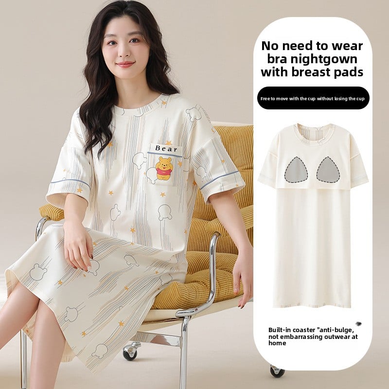 A nightgown with a chest cushion