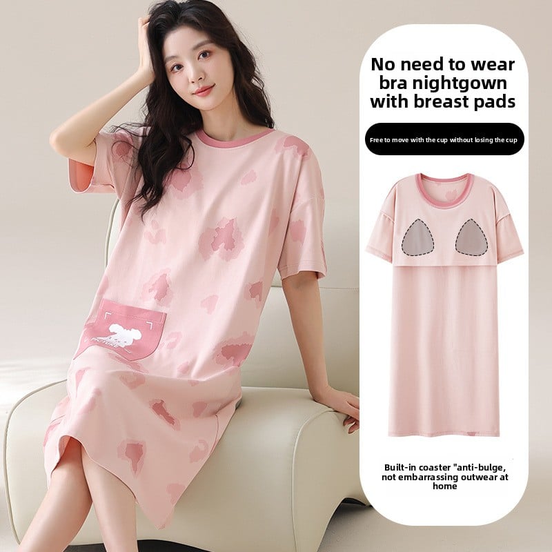 A nightgown with a chest cushion