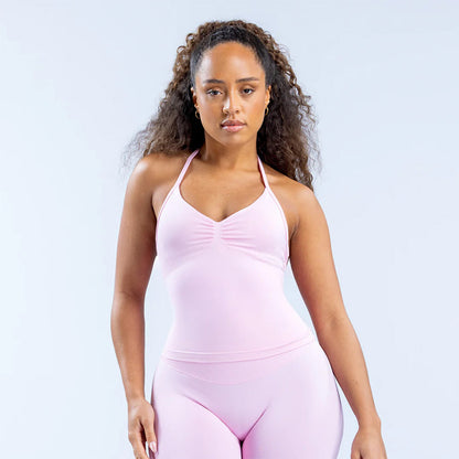 A one-piece yoga vest with a chest cushion for a beautiful back