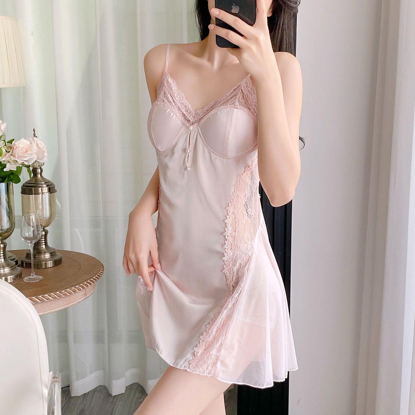 A pure and sensual, sexy and cute nightgown set