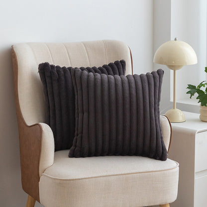 A rabbit fur drawstring pillowcase