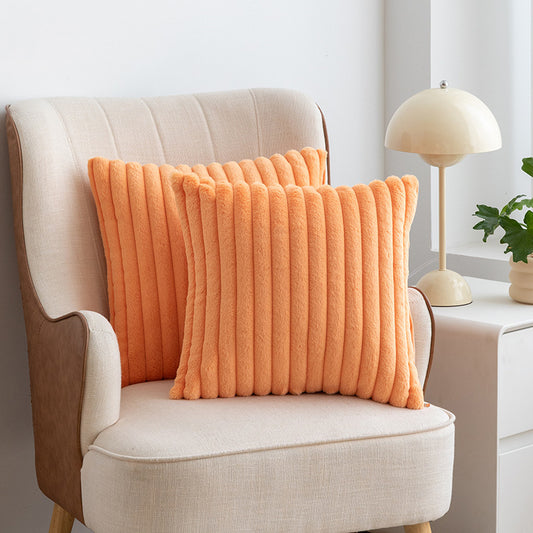 A rabbit fur drawstring pillowcase