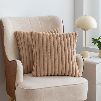 A rabbit fur drawstring pillowcase
