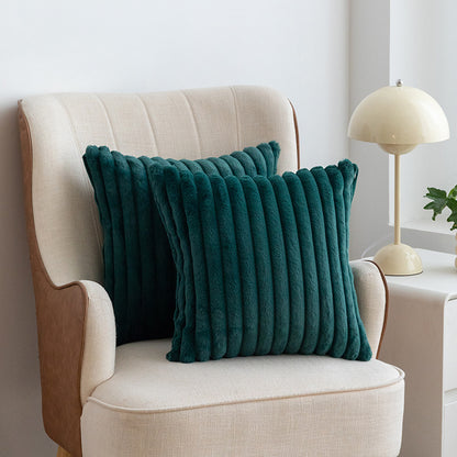 A rabbit fur drawstring pillowcase