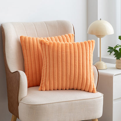 A rabbit fur drawstring pillowcase