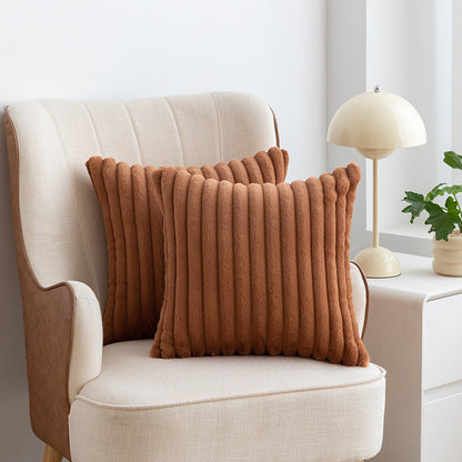 A rabbit fur drawstring pillowcase