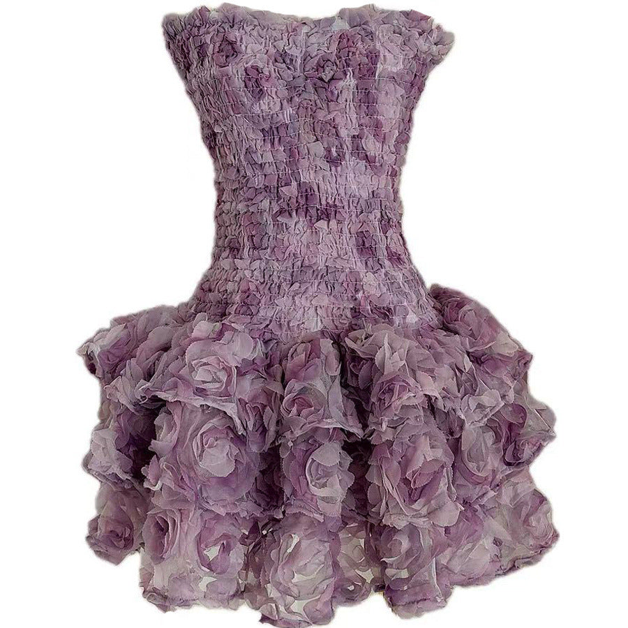 A short ruffled dress for women