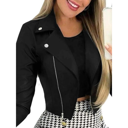 A short suit jacket with lapel buttons
