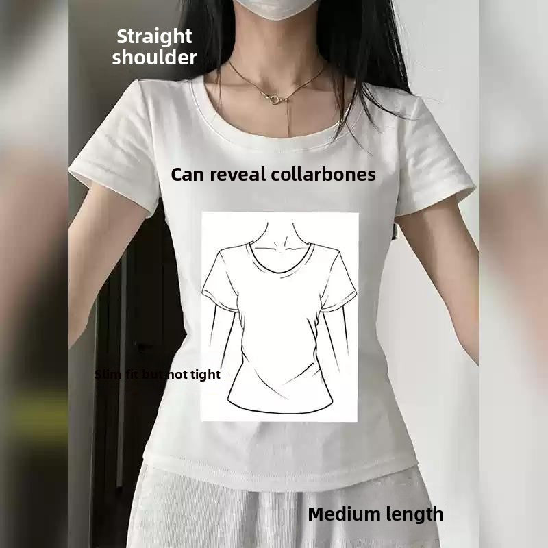 A simple straight-shoulder V-neck base layer top