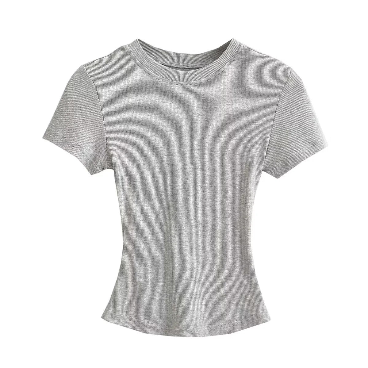 A small round-neck short-sleeved T-shirt