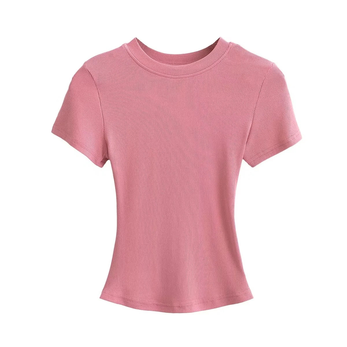 A small round-neck short-sleeved T-shirt