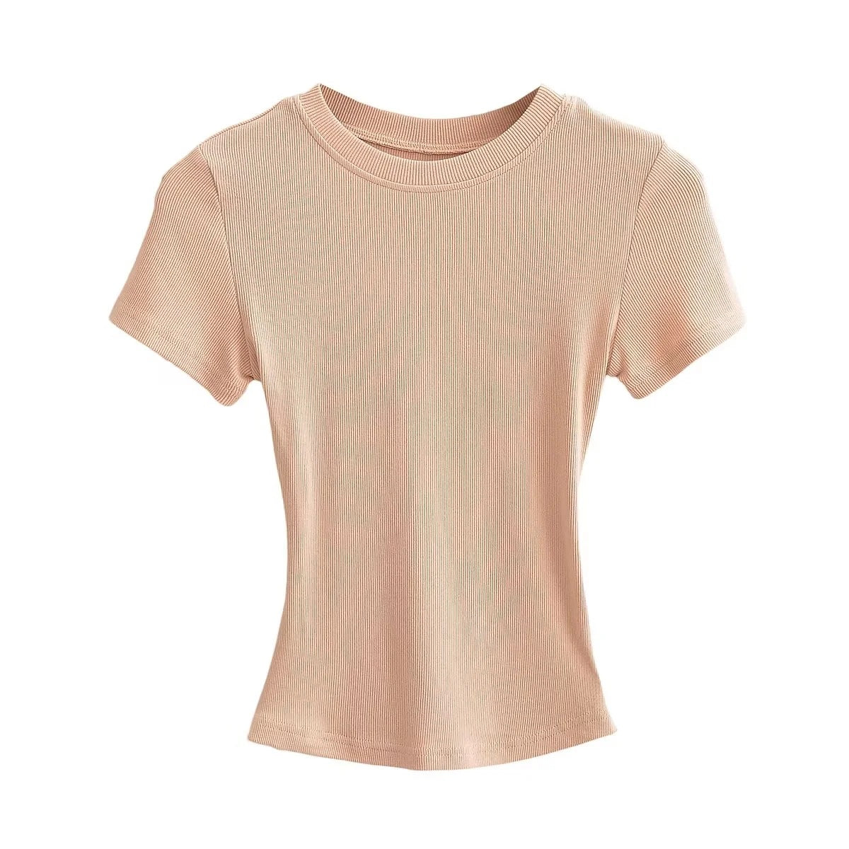 A small round-neck short-sleeved T-shirt
