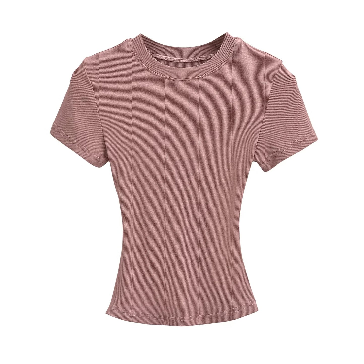 A small round-neck short-sleeved T-shirt