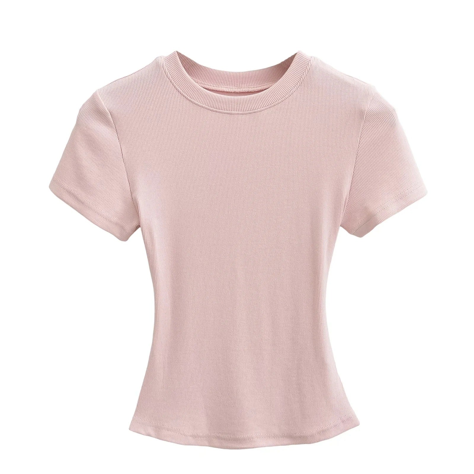 A small round-neck short-sleeved T-shirt