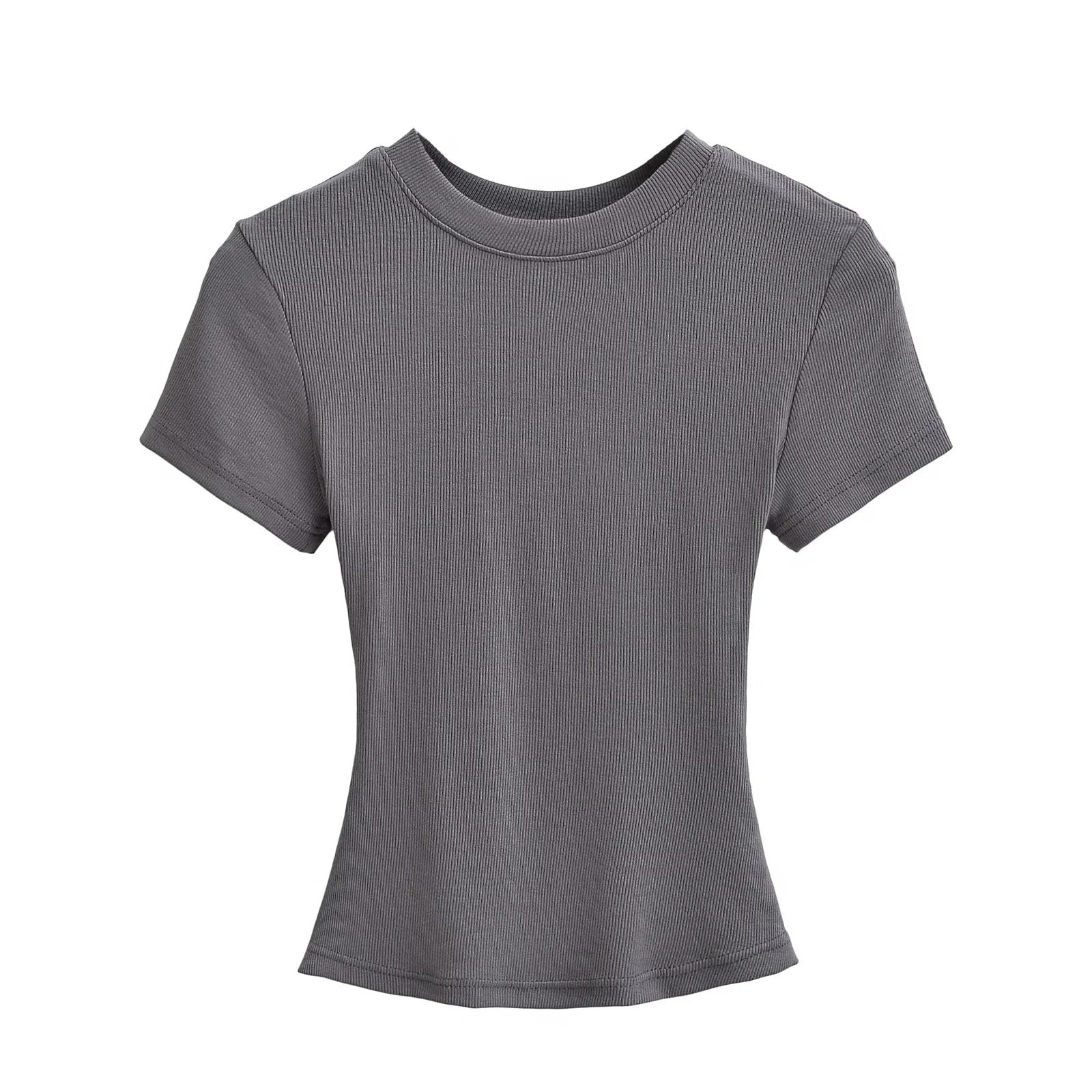 A small round-neck short-sleeved T-shirt
