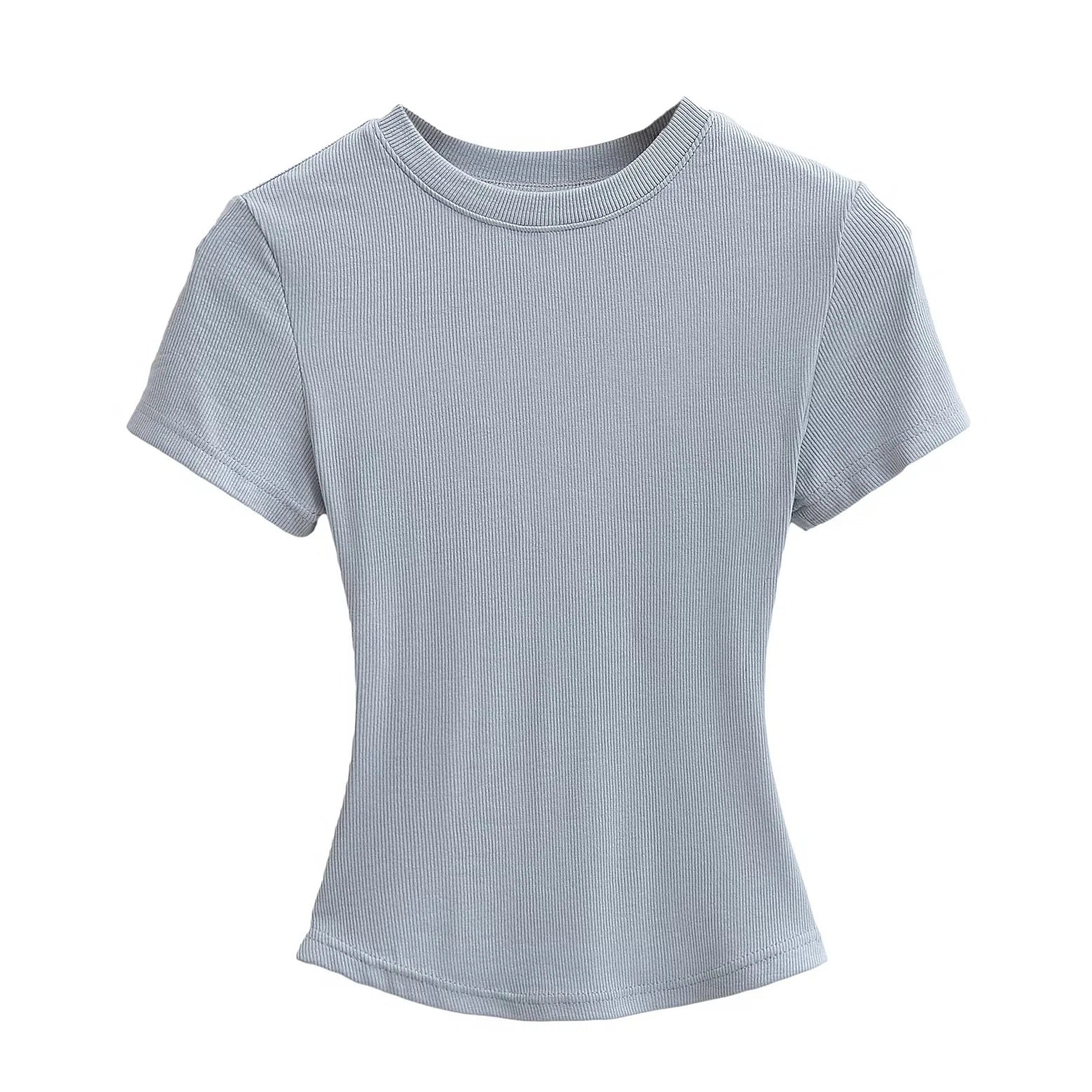 A small round-neck short-sleeved T-shirt
