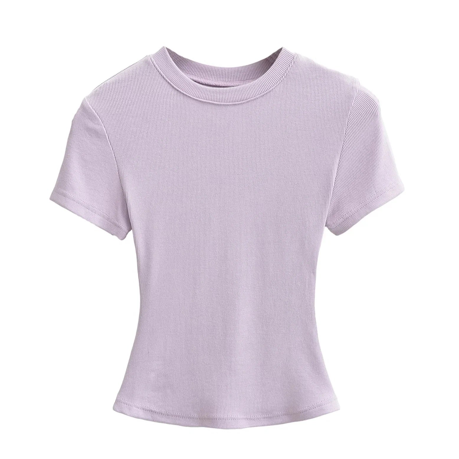 A small round-neck short-sleeved T-shirt