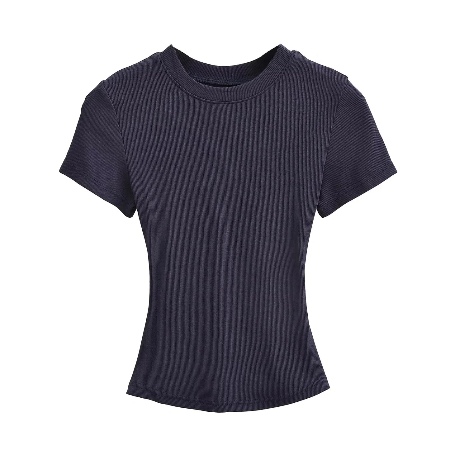 A small round-neck short-sleeved T-shirt