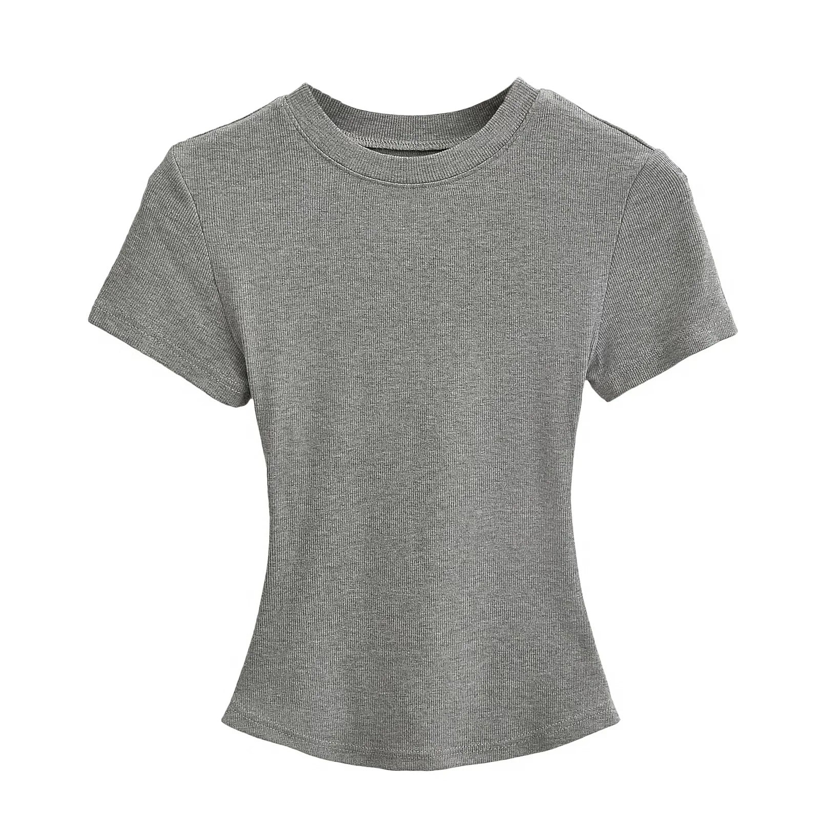 A small round-neck short-sleeved T-shirt