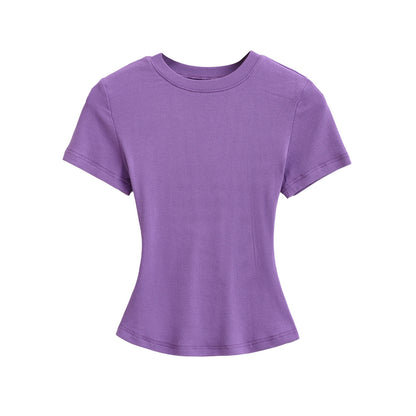 A small round-neck short-sleeved T-shirt