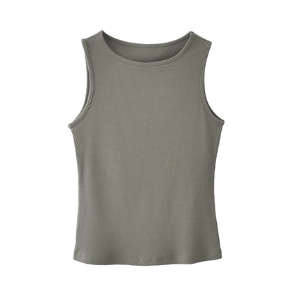 A solid color one-neck threaded top