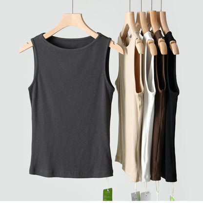 A solid color one-neck threaded top
