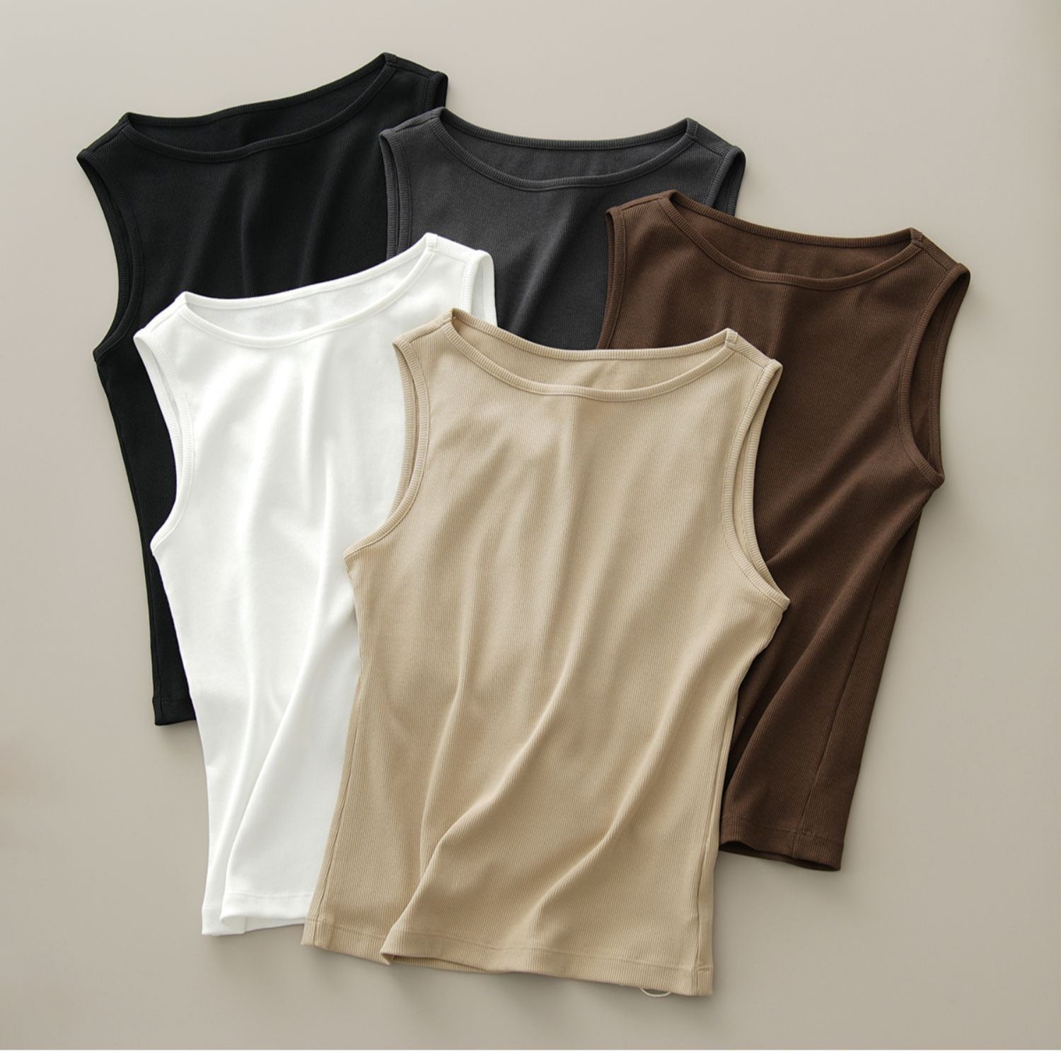 A solid color one-neck threaded top