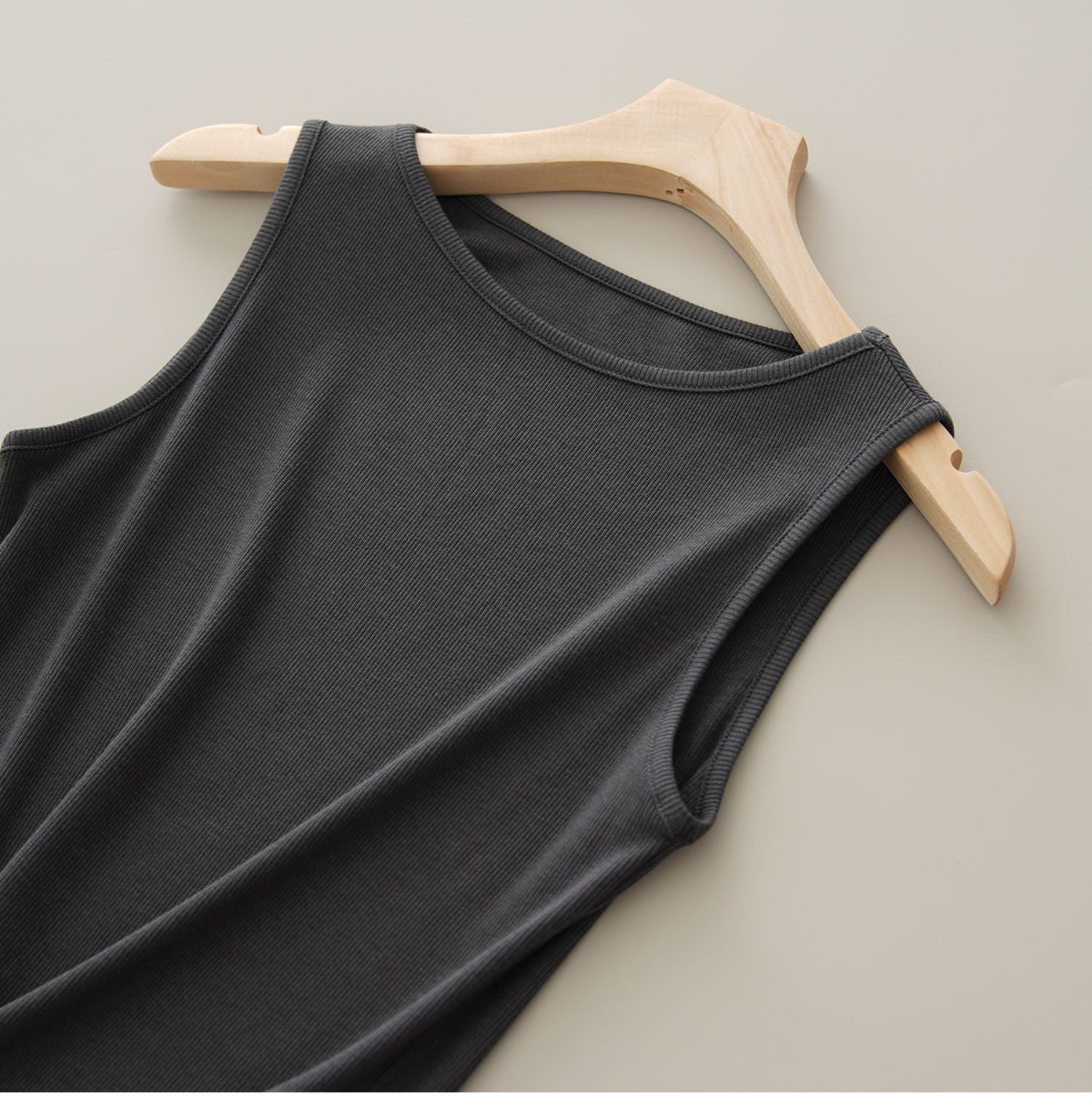 A solid color one-neck threaded top