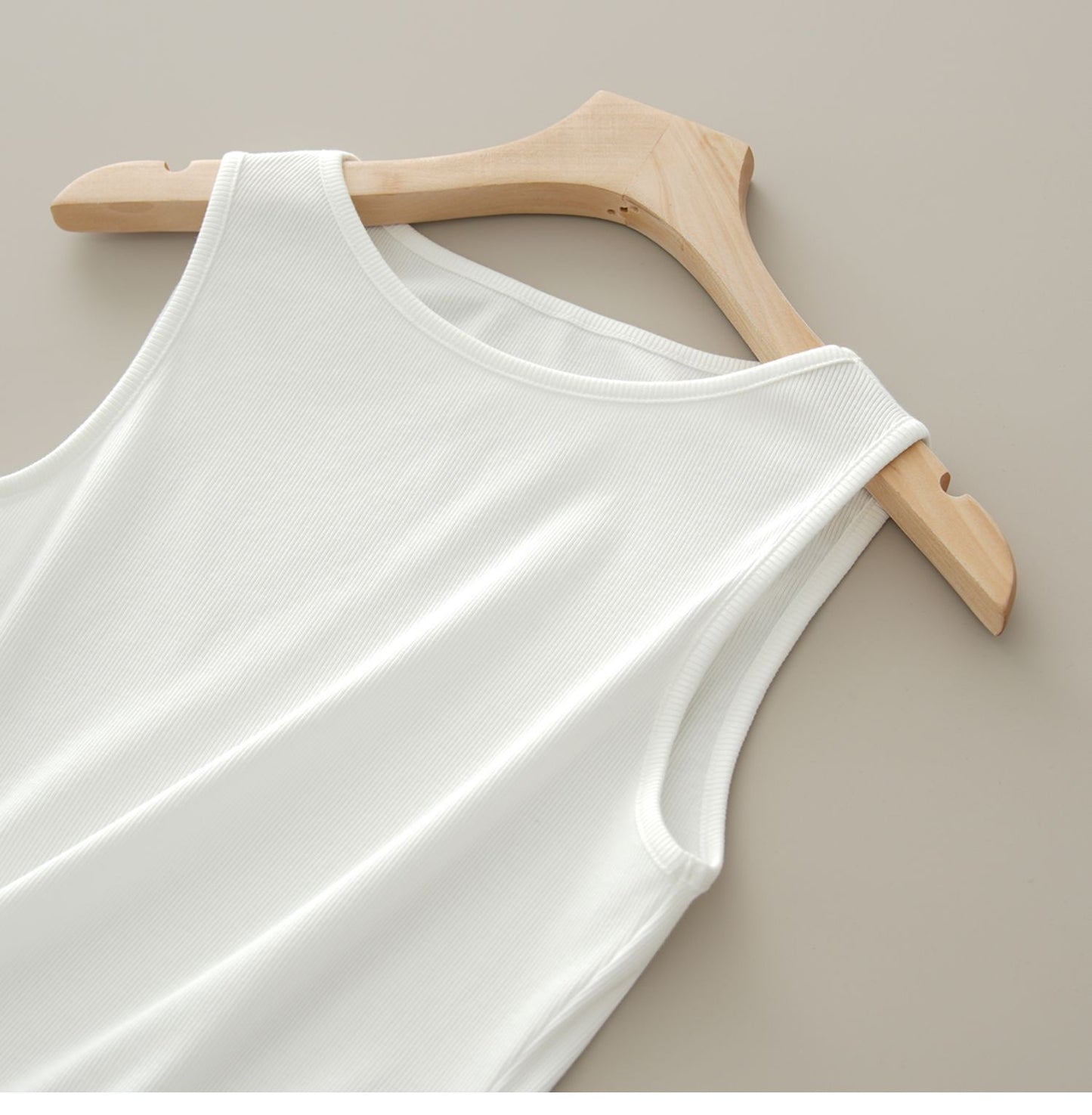 A solid color one-neck threaded top