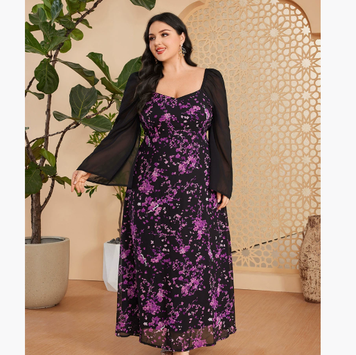 A split-sleeve dress