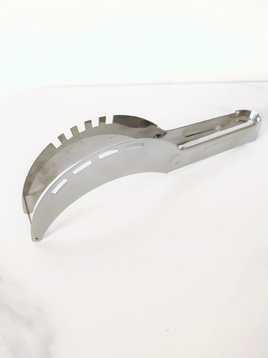 A stainless steel watermelon cutting tool