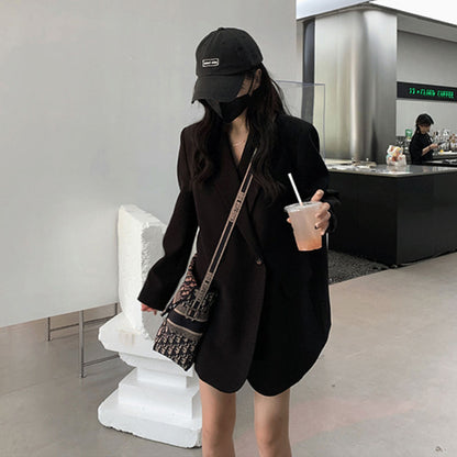 A stylish black small suit jacket